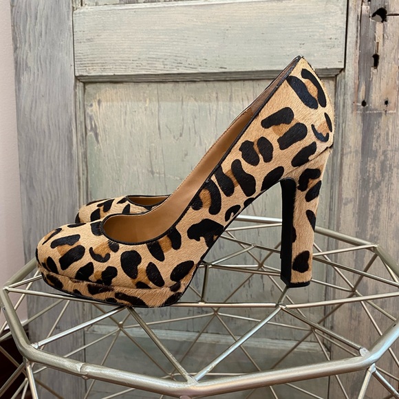Saks Fifth Avenue Shoes - Saks fifth avenue 5|48 leopard calf hair designer thick heel size 40